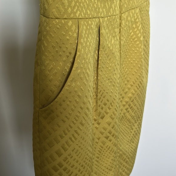 TAHARI ASL Women’s Zip Front Sheath Dress Size 8 P Mustard Gold - Picture 7 of 16